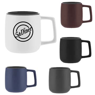 14 Oz Ankara Collection Ceramic Mug - 3.5" H x 3.6" W Diameter